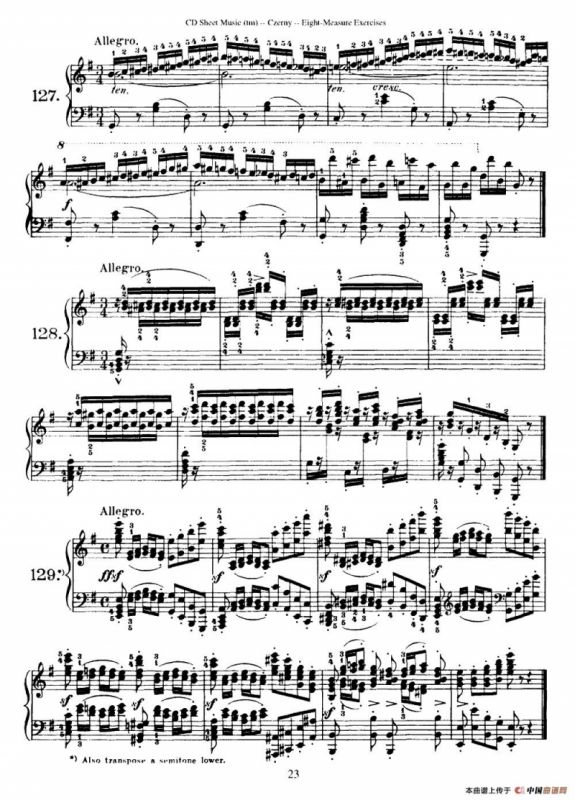 160 Eight- Measure Exercises.Op.821（车尔尼160首钢琴八小节练习曲（122——141））