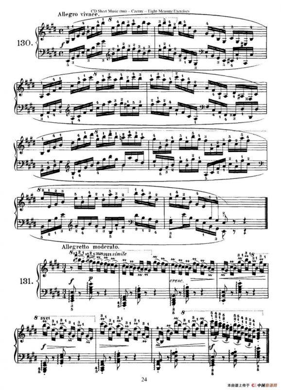 160 Eight- Measure Exercises.Op.821（车尔尼160首钢琴八小节练习曲（122——141））