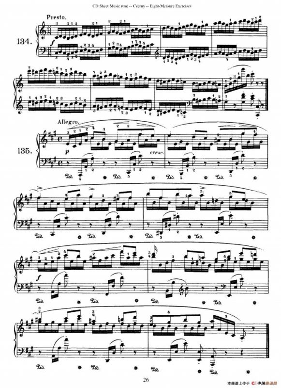 160 Eight- Measure Exercises.Op.821（车尔尼160首钢琴八小节练习曲（122——141））