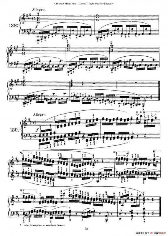 160 Eight- Measure Exercises.Op.821（车尔尼160首钢琴八小节练习曲（122——141））