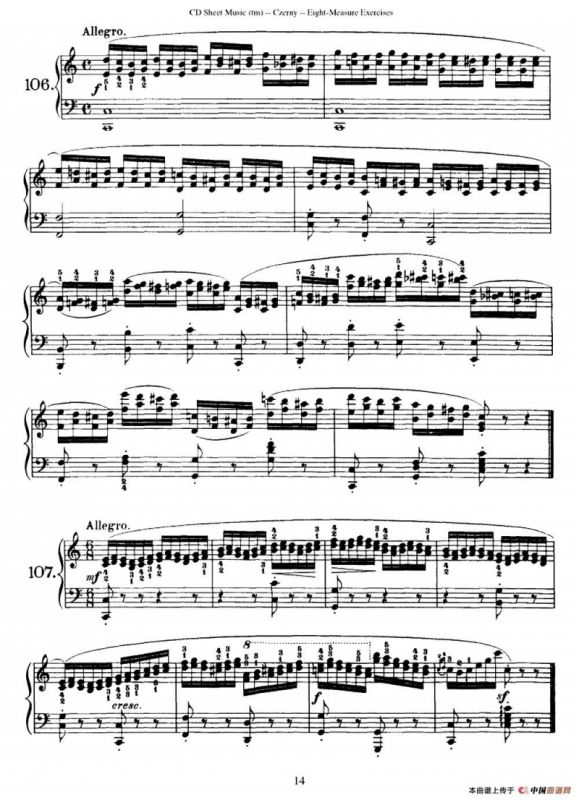160 Eight- Measure Exercises.Op.821（车尔尼160首钢琴八小节练习曲（104——121））