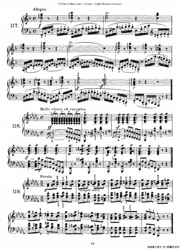 160 Eight- Measure Exercises.Op.821（车尔尼160首钢琴八小节练习曲（104——121））