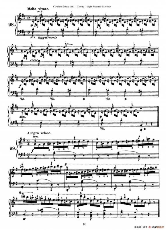 160 Eight- Measure Exercises.Op.821（车尔尼160首钢琴八小节练习曲（88——103））