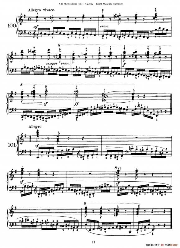 160 Eight- Measure Exercises.Op.821（车尔尼160首钢琴八小节练习曲（88——103））