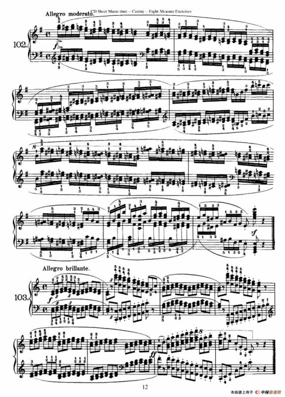160 Eight- Measure Exercises.Op.821（车尔尼160首钢琴八小节练习曲（88——103））