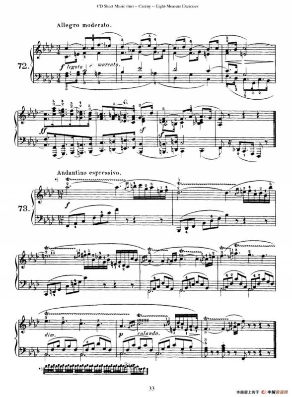 160 Eight- Measure Exercises.Op.821（车尔尼160首钢琴八小节练习曲（72——87））