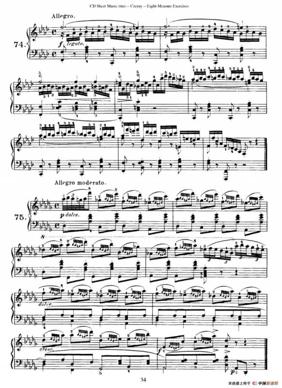 160 Eight- Measure Exercises.Op.821（车尔尼160首钢琴八小节练习曲（72——87））