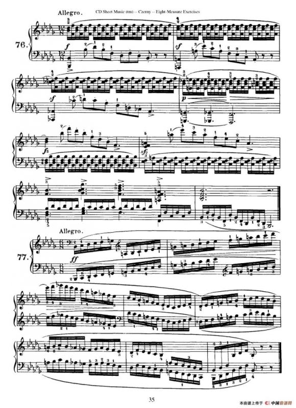 160 Eight- Measure Exercises.Op.821（车尔尼160首钢琴八小节练习曲（72——87））
