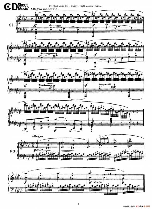 160 Eight- Measure Exercises.Op.821（车尔尼160首钢琴八小节练习曲（72——87））