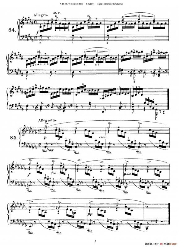 160 Eight- Measure Exercises.Op.821（车尔尼160首钢琴八小节练习曲（72——87））