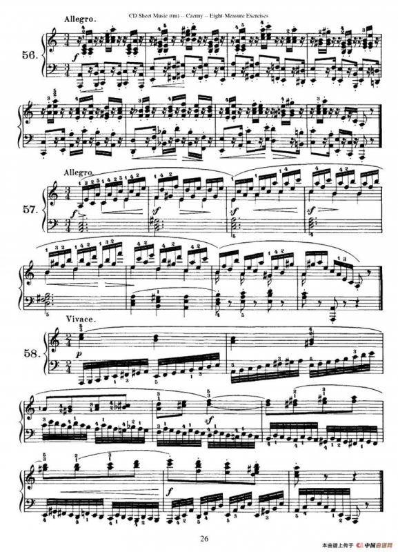 160 Eight- Measure Exercises.Op.821（车尔尼160首钢琴八小节练习曲（54——71））