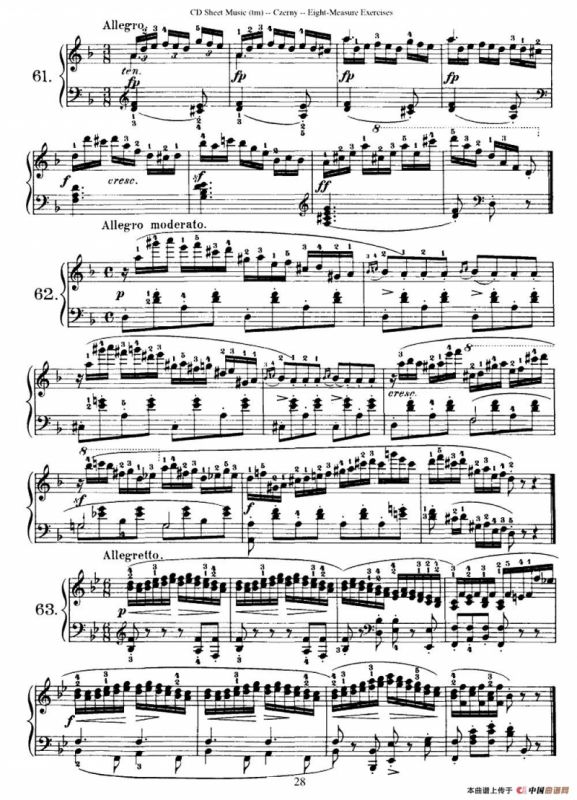 160 Eight- Measure Exercises.Op.821（车尔尼160首钢琴八小节练习曲（54——71））