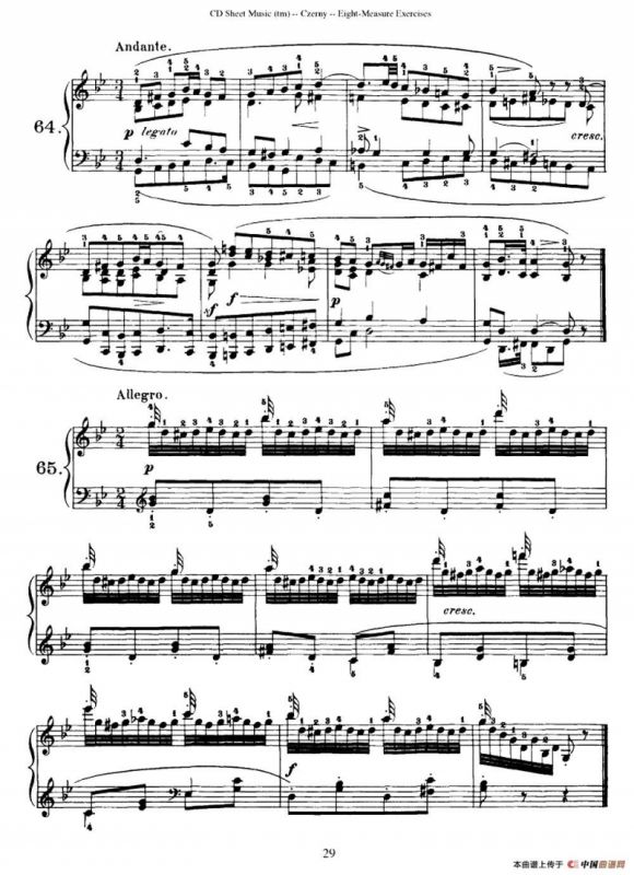 160 Eight- Measure Exercises.Op.821（车尔尼160首钢琴八小节练习曲（54——71））