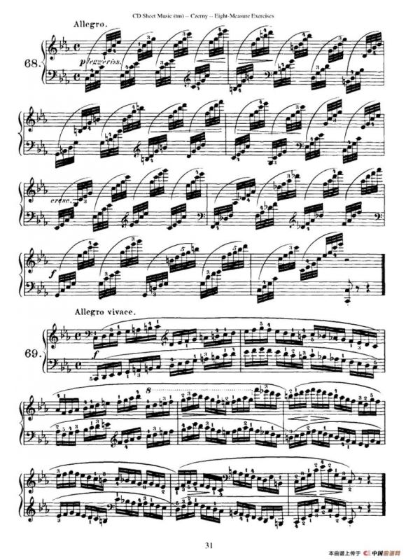 160 Eight- Measure Exercises.Op.821（车尔尼160首钢琴八小节练习曲（54——71））