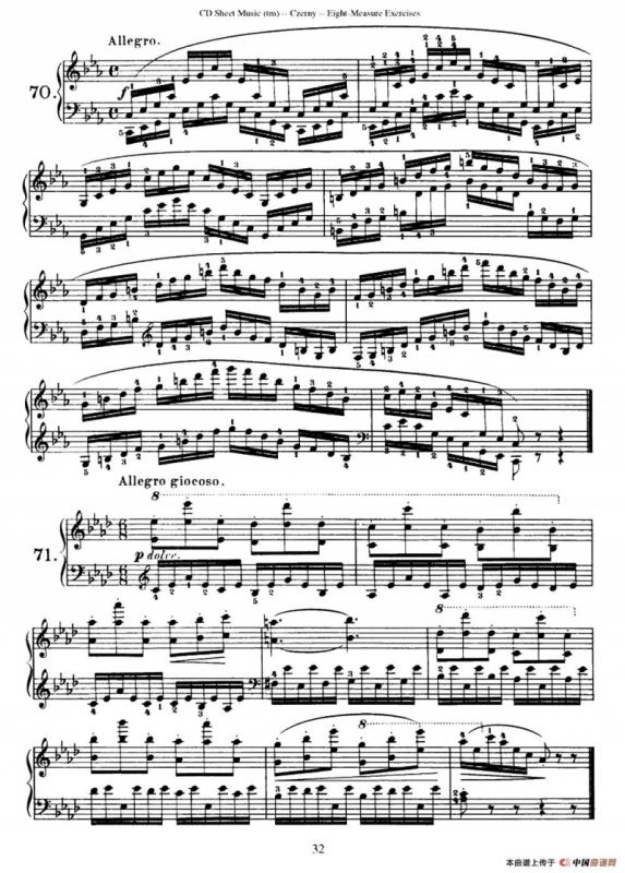 160 Eight- Measure Exercises.Op.821（车尔尼160首钢琴八小节练习曲（54——71））