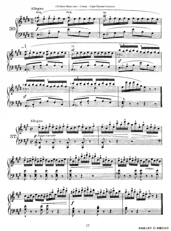 160 Eight- Measure Exercises.Op.821（车尔尼160首钢琴八小节练习曲（36——53））