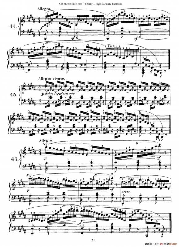 160 Eight- Measure Exercises.Op.821（车尔尼160首钢琴八小节练习曲（36——53））