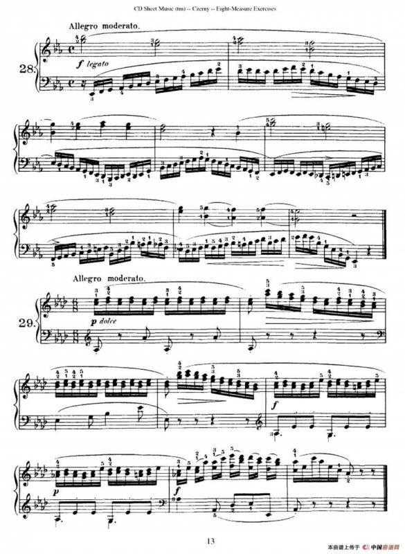 160 Eight- Measure Exercises.Op.821（车尔尼160首钢琴八小节练习曲（19——35））