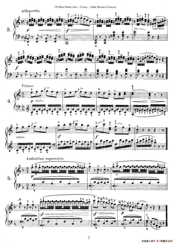 160 Eight- Measure Exercises.Op.821（车尔尼160首钢琴八小节练习曲（1——18））