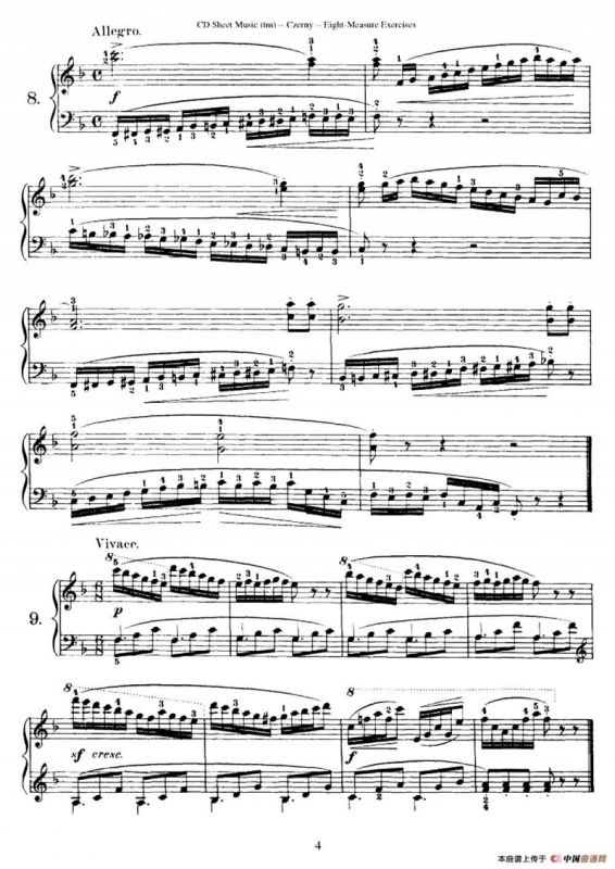 160 Eight- Measure Exercises.Op.821（车尔尼160首钢琴八小节练习曲（1——18））