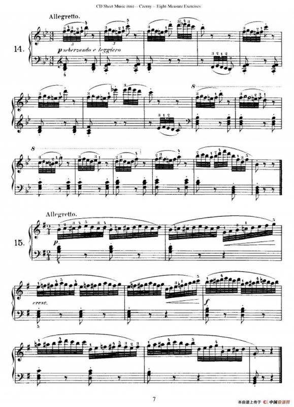 160 Eight- Measure Exercises.Op.821（车尔尼160首钢琴八小节练习曲（1——18））