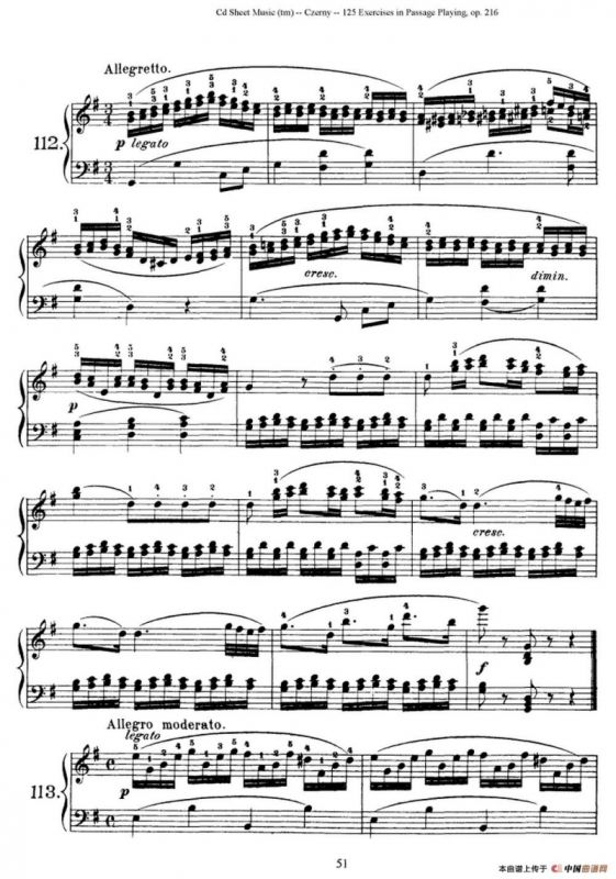 125 Exercises in Passage Playing Op.261（车尔尼125首钢琴短乐句练习曲（112——125））