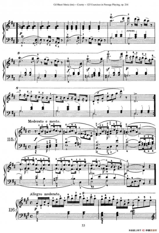 125 Exercises in Passage Playing Op.261（车尔尼125首钢琴短乐句练习曲（112——125））