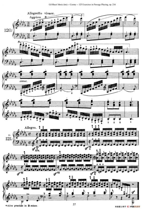 125 Exercises in Passage Playing Op.261（车尔尼125首钢琴短乐句练习曲（112——125））