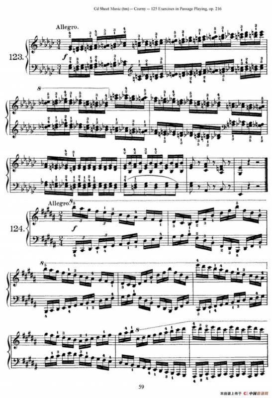 125 Exercises in Passage Playing Op.261（车尔尼125首钢琴短乐句练习曲（112——125））