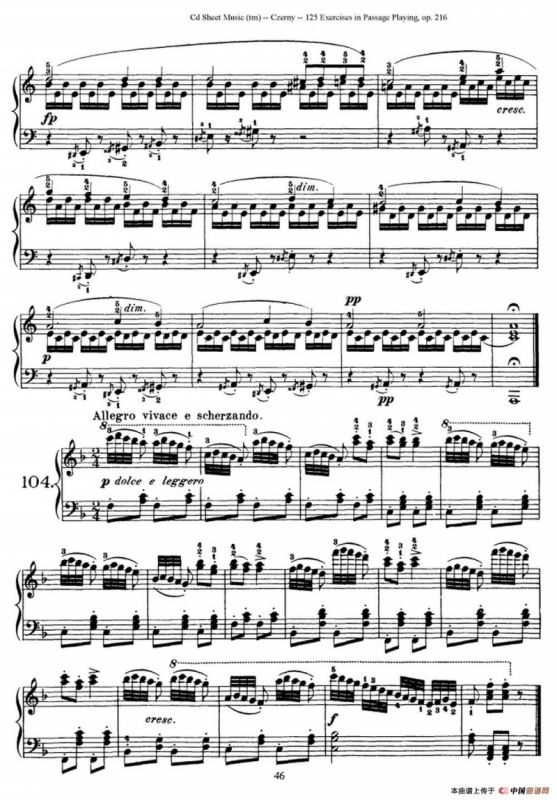 125 Exercises in Passage Playing Op.261（车尔尼125首钢琴短乐句练习曲（95——111））
