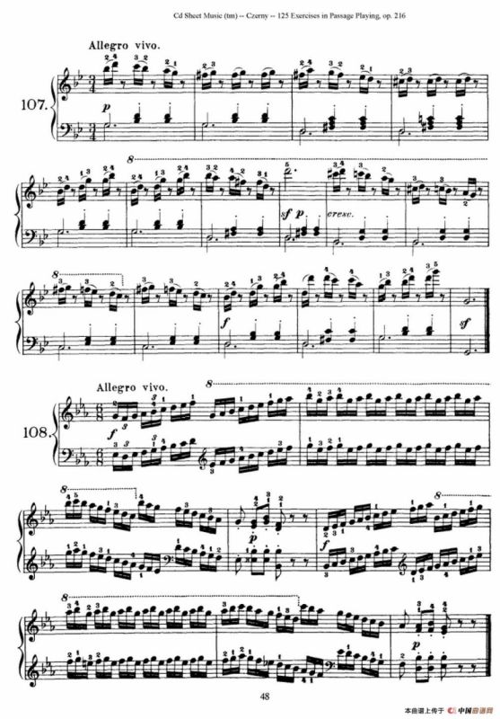 125 Exercises in Passage Playing Op.261（车尔尼125首钢琴短乐句练习曲（95——111））