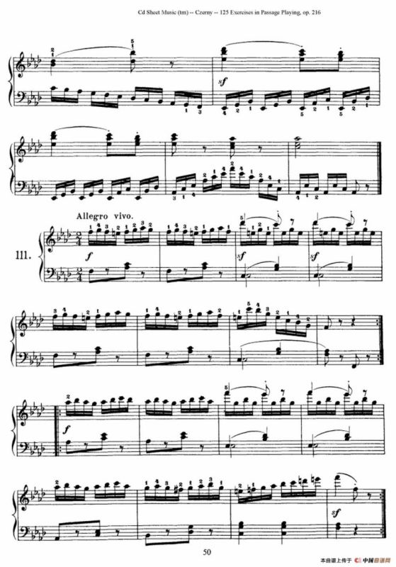 125 Exercises in Passage Playing Op.261（车尔尼125首钢琴短乐句练习曲（95——111））