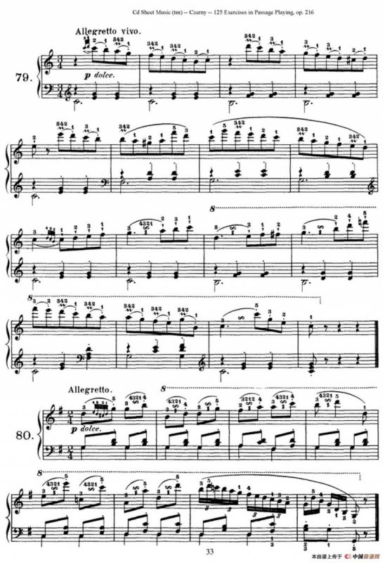125 Exercises in Passage Playing Op.261（车尔尼125首钢琴短乐句练习曲（79——94）