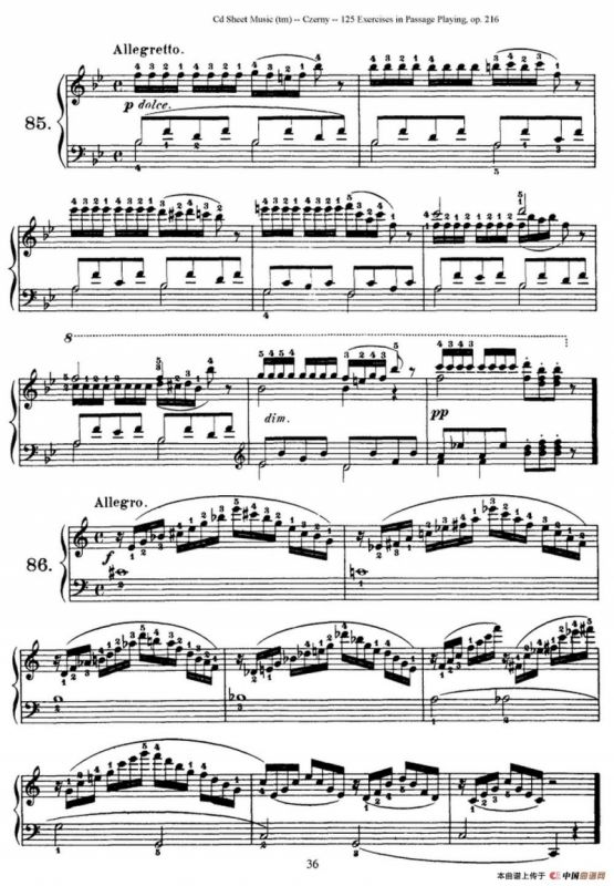 125 Exercises in Passage Playing Op.261（车尔尼125首钢琴短乐句练习曲（79——94）