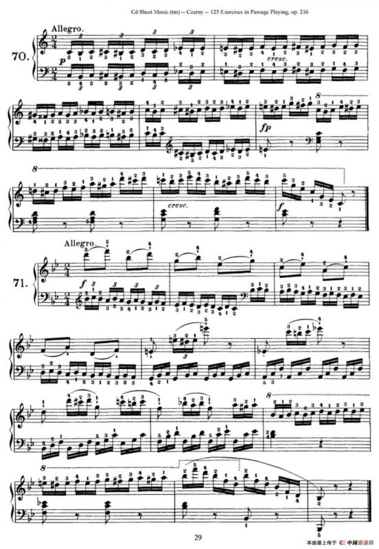 125 Exercises in Passage Playing Op.261（车尔尼125首钢琴短乐句练习曲（61——78））