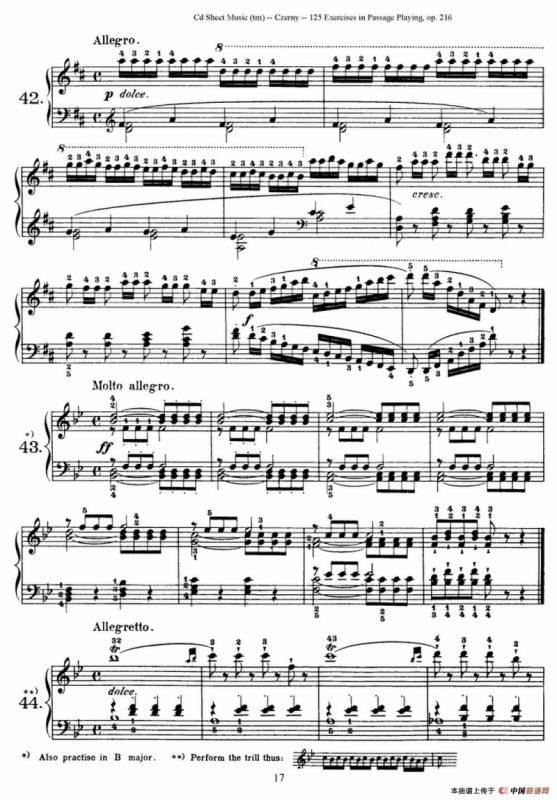 125 Exercises in Passage Playing Op.261（车尔尼125首钢琴短乐句练习曲（42——60））