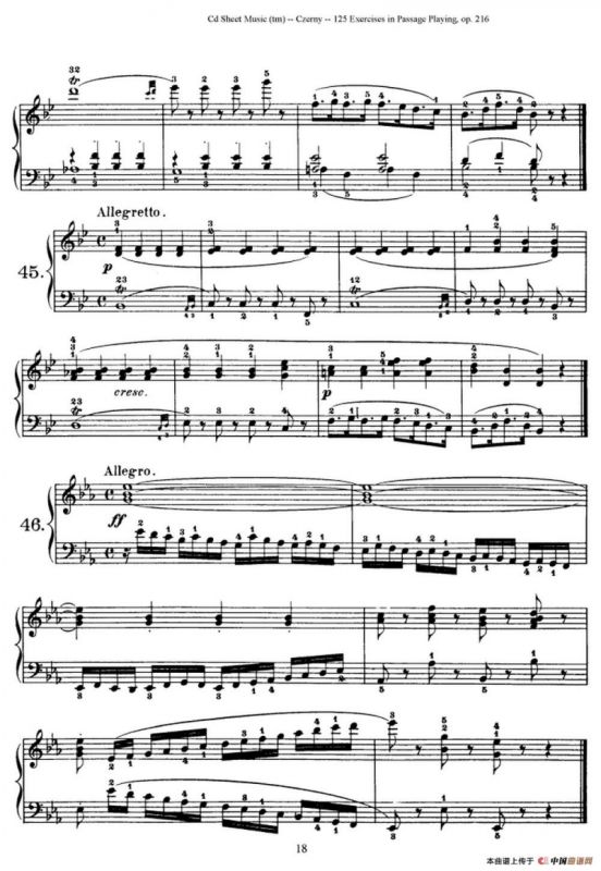 125 Exercises in Passage Playing Op.261（车尔尼125首钢琴短乐句练习曲（42——60））