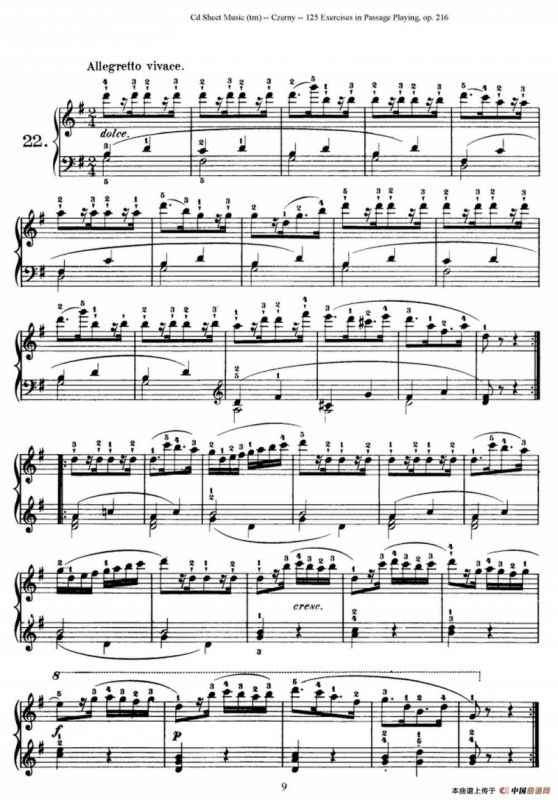 125 Exercises in Passage Playing Op.261（车尔尼125首钢琴短乐句练习曲（22——41））