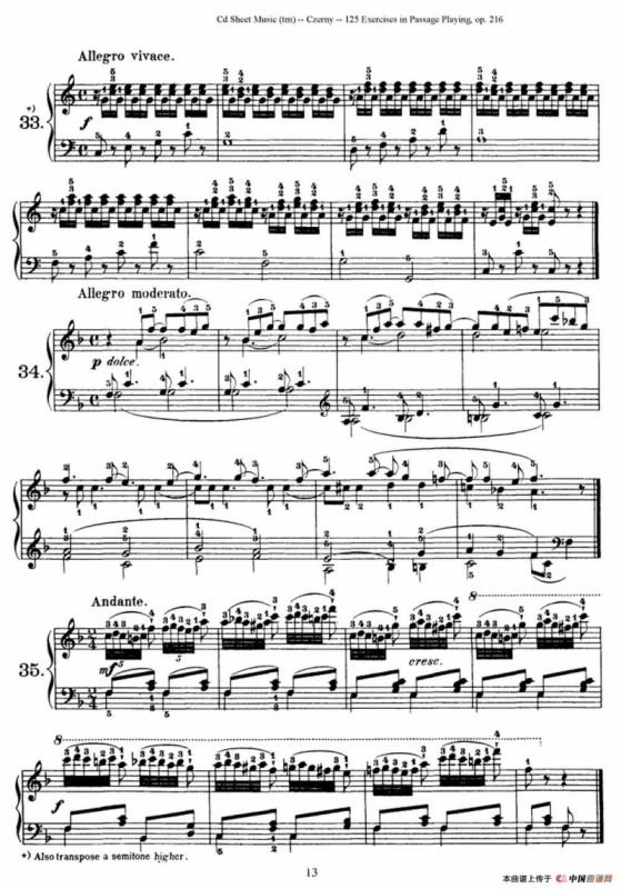 125 Exercises in Passage Playing Op.261（车尔尼125首钢琴短乐句练习曲（22——41））