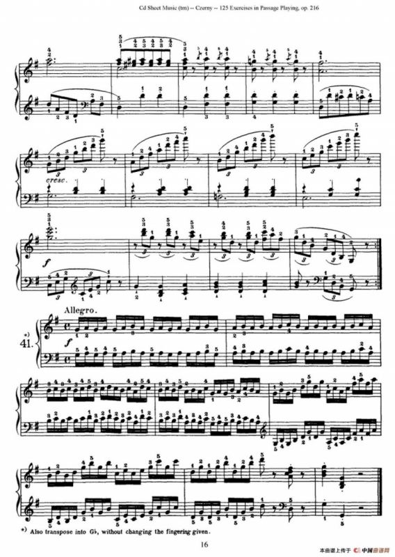 125 Exercises in Passage Playing Op.261（车尔尼125首钢琴短乐句练习曲（22——41））