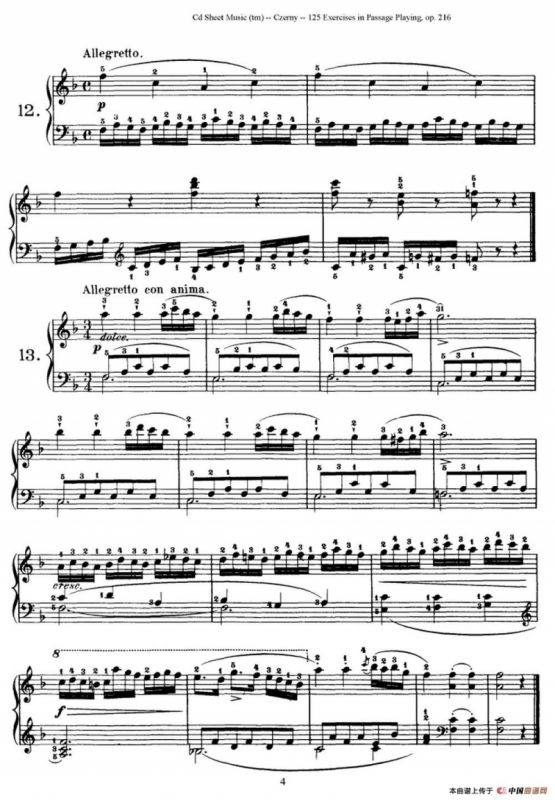 125 Exercises in Passage Playing Op.261（车尔尼125首钢琴短乐句练习曲（1——21））