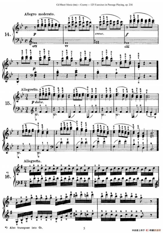 125 Exercises in Passage Playing Op.261（车尔尼125首钢琴短乐句练习曲（1——21））