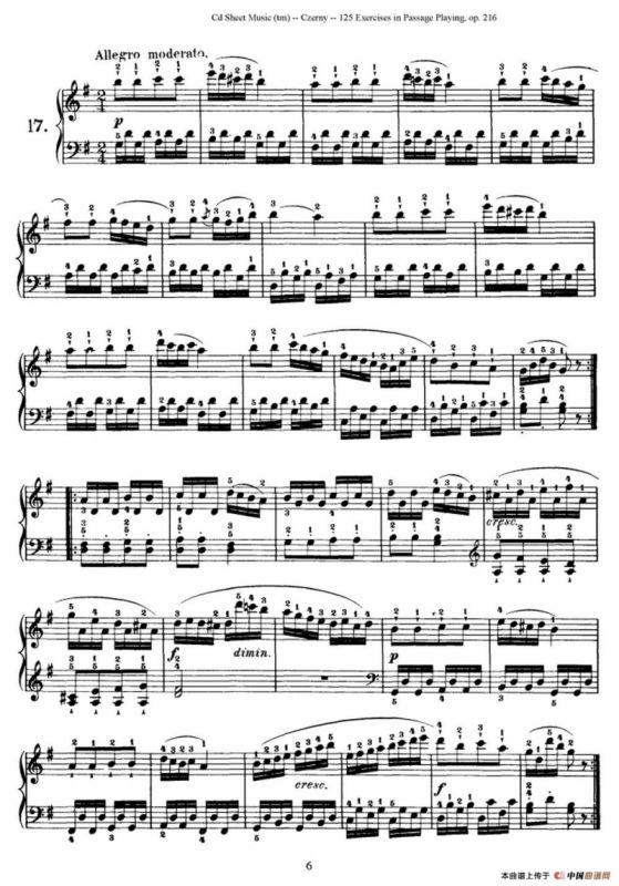 125 Exercises in Passage Playing Op.261（车尔尼125首钢琴短乐句练习曲（1——21））