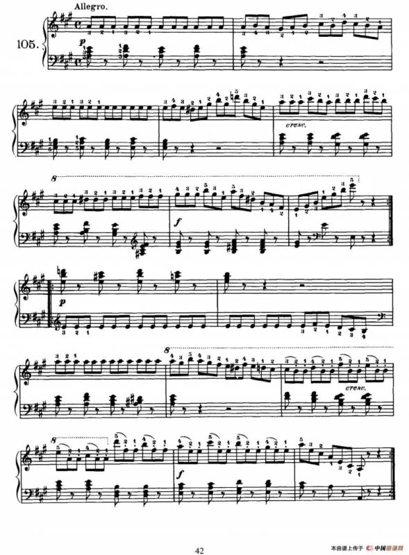 One Hundred and Ten Easy and Progressive Exercises Op.453（车尔尼110首简易练习曲 101——110）