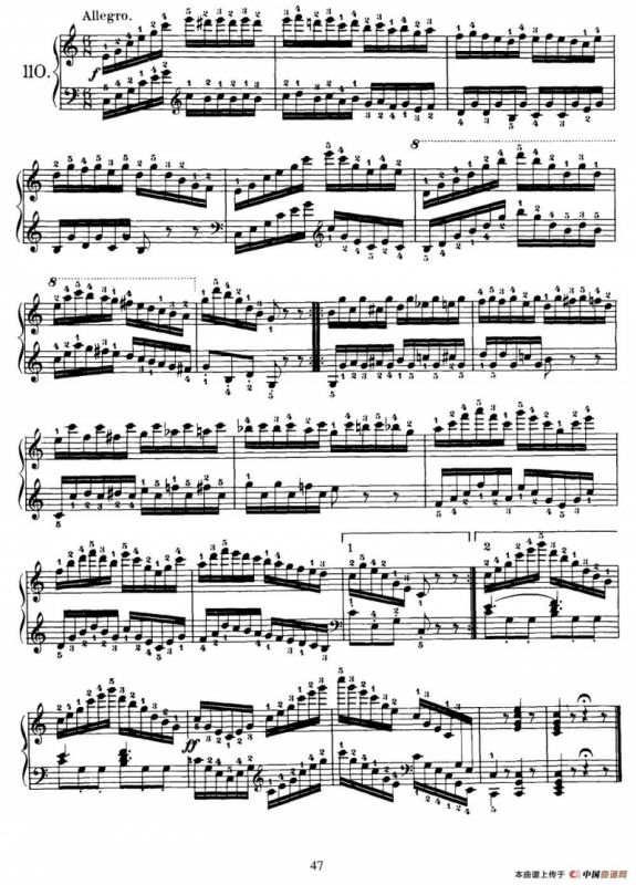 One Hundred and Ten Easy and Progressive Exercises Op.453（车尔尼110首简易练习曲 101——110）