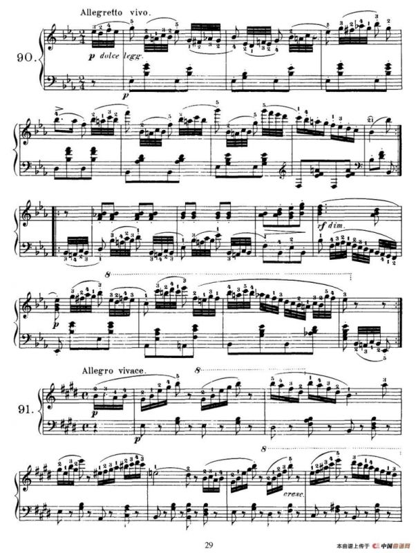 One Hundred and Ten Easy and Progressive Exercises Op.453（车尔尼110首简易练习曲 90——100）