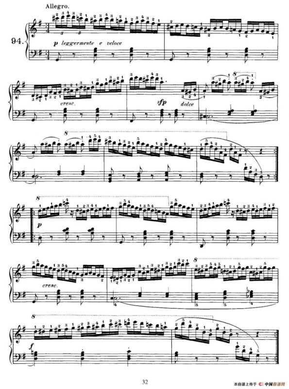 One Hundred and Ten Easy and Progressive Exercises Op.453（车尔尼110首简易练习曲 90——100）