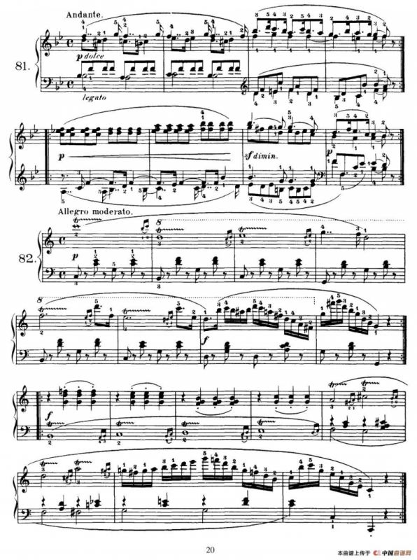 One Hundred and Ten Easy and Progressive Exercises Op.453（车尔尼110首简易练习曲 81——89）