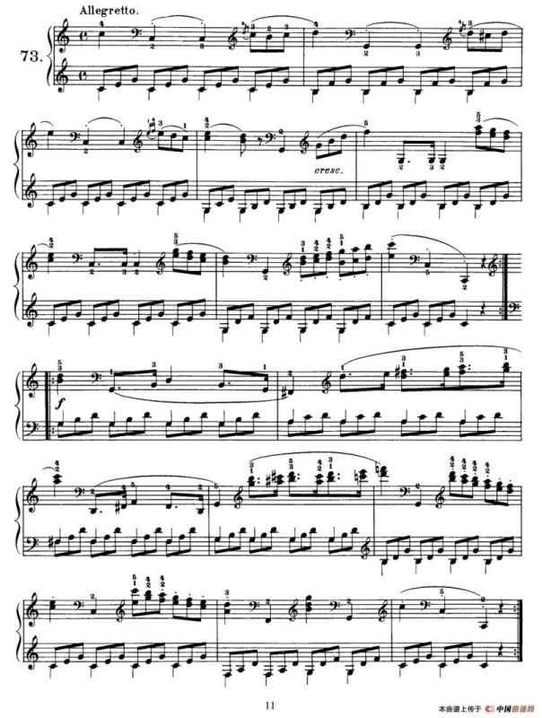 One Hundred and Ten Easy and Progressive Exercises Op.453（车尔尼110首简易练习曲 72——80）