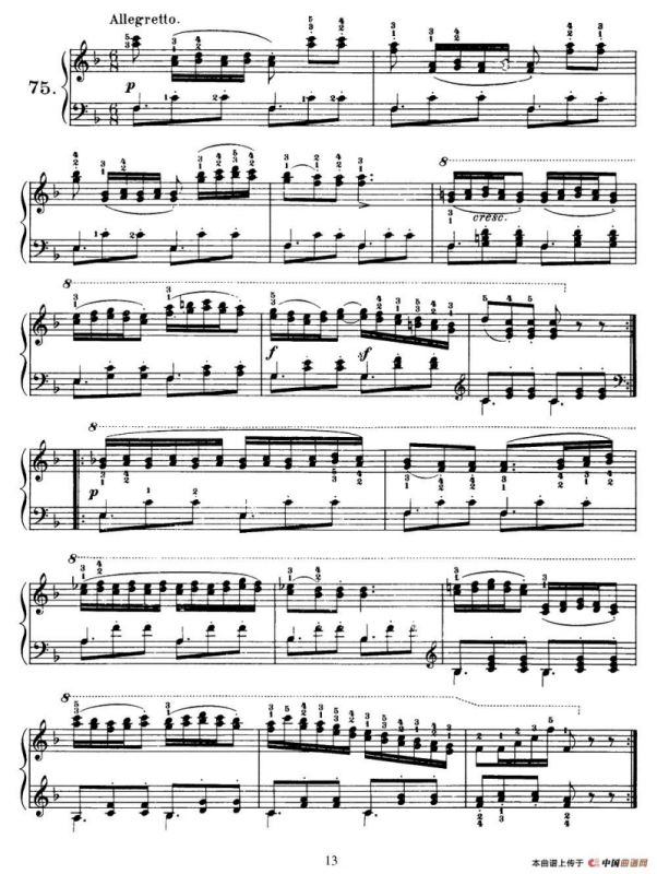 One Hundred and Ten Easy and Progressive Exercises Op.453（车尔尼110首简易练习曲 72——80）